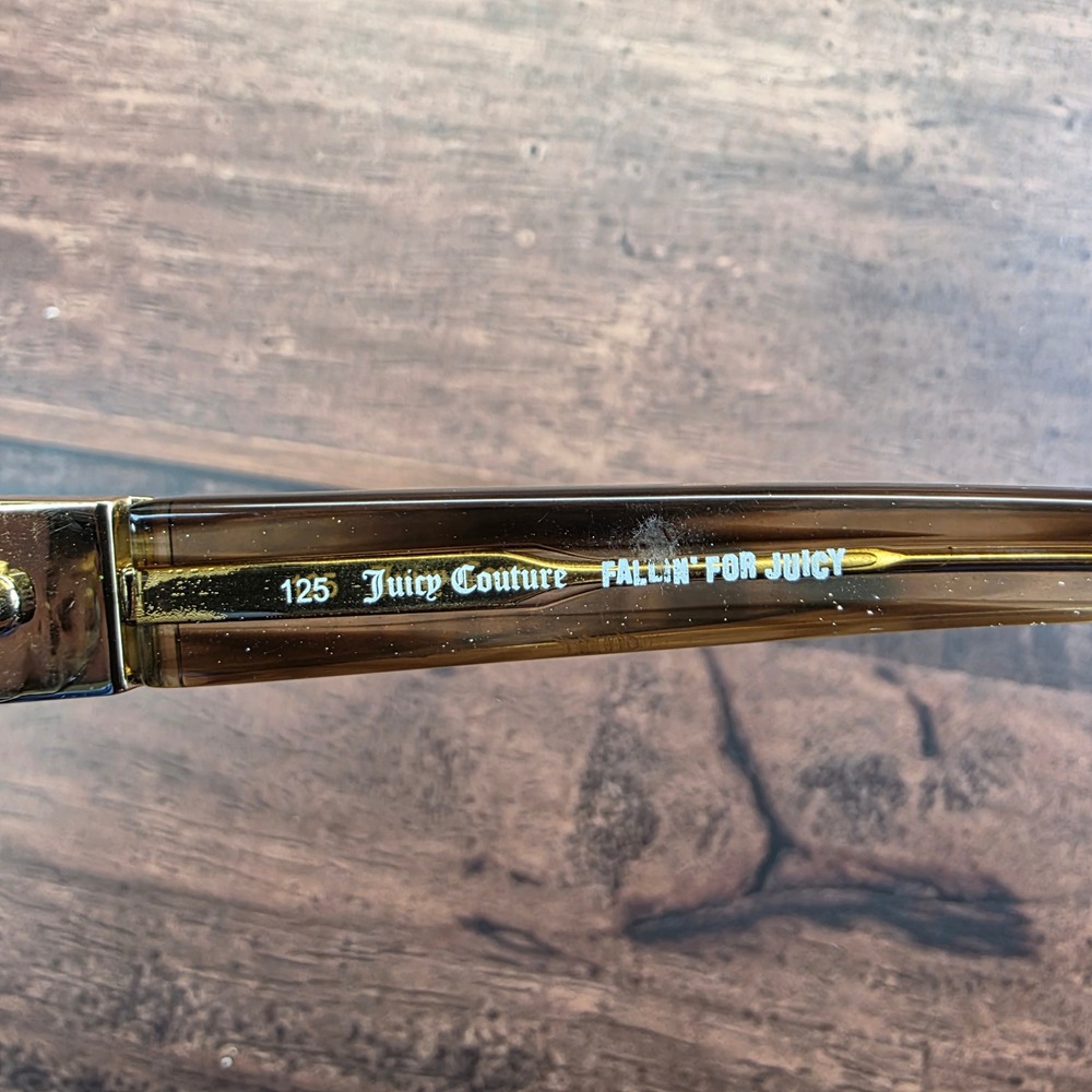 Juicy Couture Glitterati/S Brown Striped Eyeglasses EE9 Y6 58-15-125 Gold‎ Logo - Picture 2 of 8
